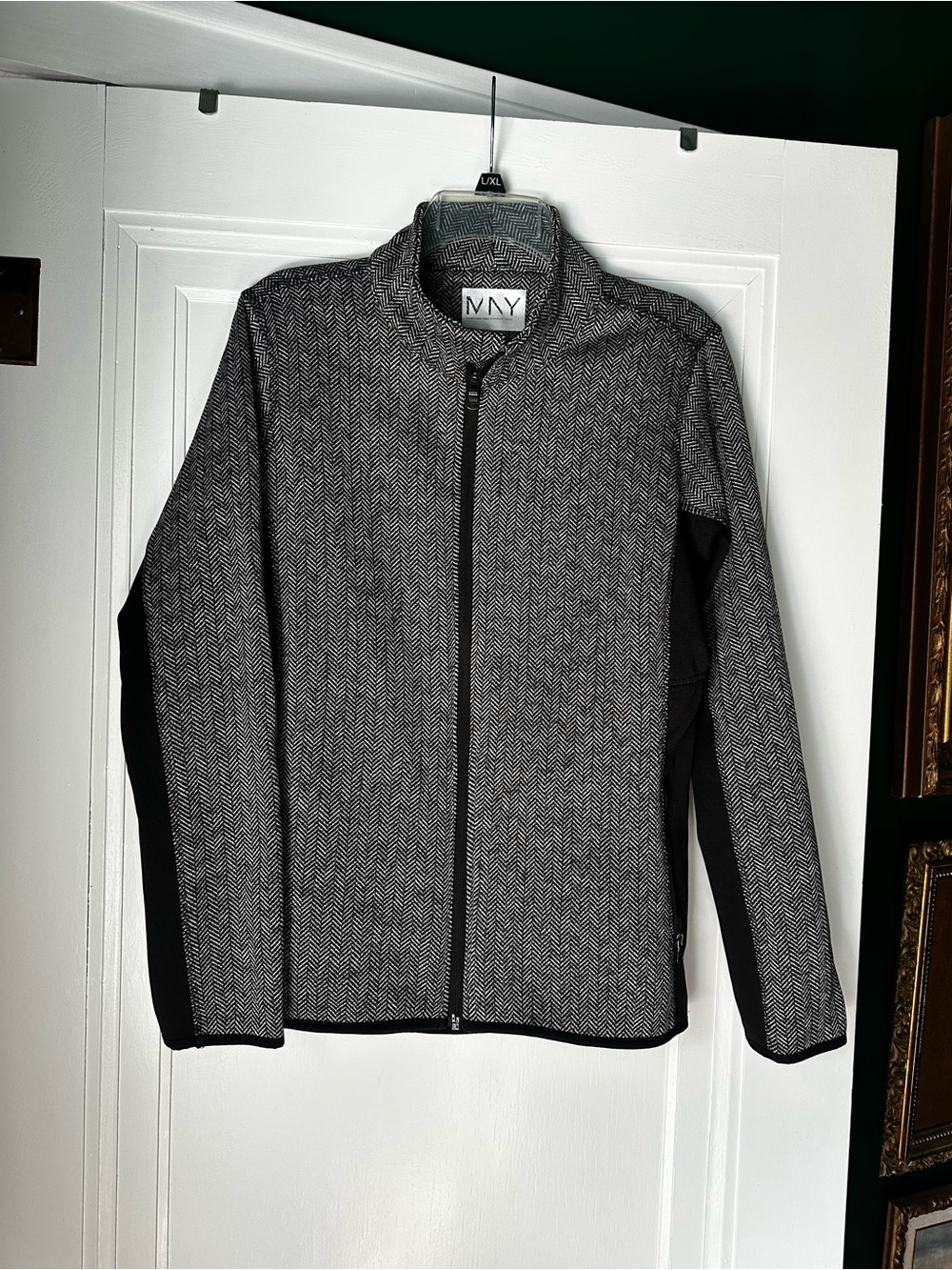 Marc New York Women's Gray Herringbone Zip-Up Jacket